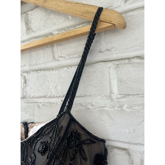 NWT Vintage Montage Night by Mon Cheri Beaded Black Dress EXCELLENT CONDITION 8 - Picture 13 of 16